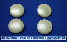 4 MADE IN USA metalic silver genuine leather jacket blazer buttons, metal loop