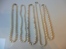 5 Beautiful, Vintage Pearl Necklaces __Mother of Pearl___!