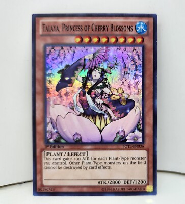 cherry blossom yugioh card Yu-Gi-Oh! Talaya, Princess of Cherry Blossoms JOTL-EN036 1st Edition Super