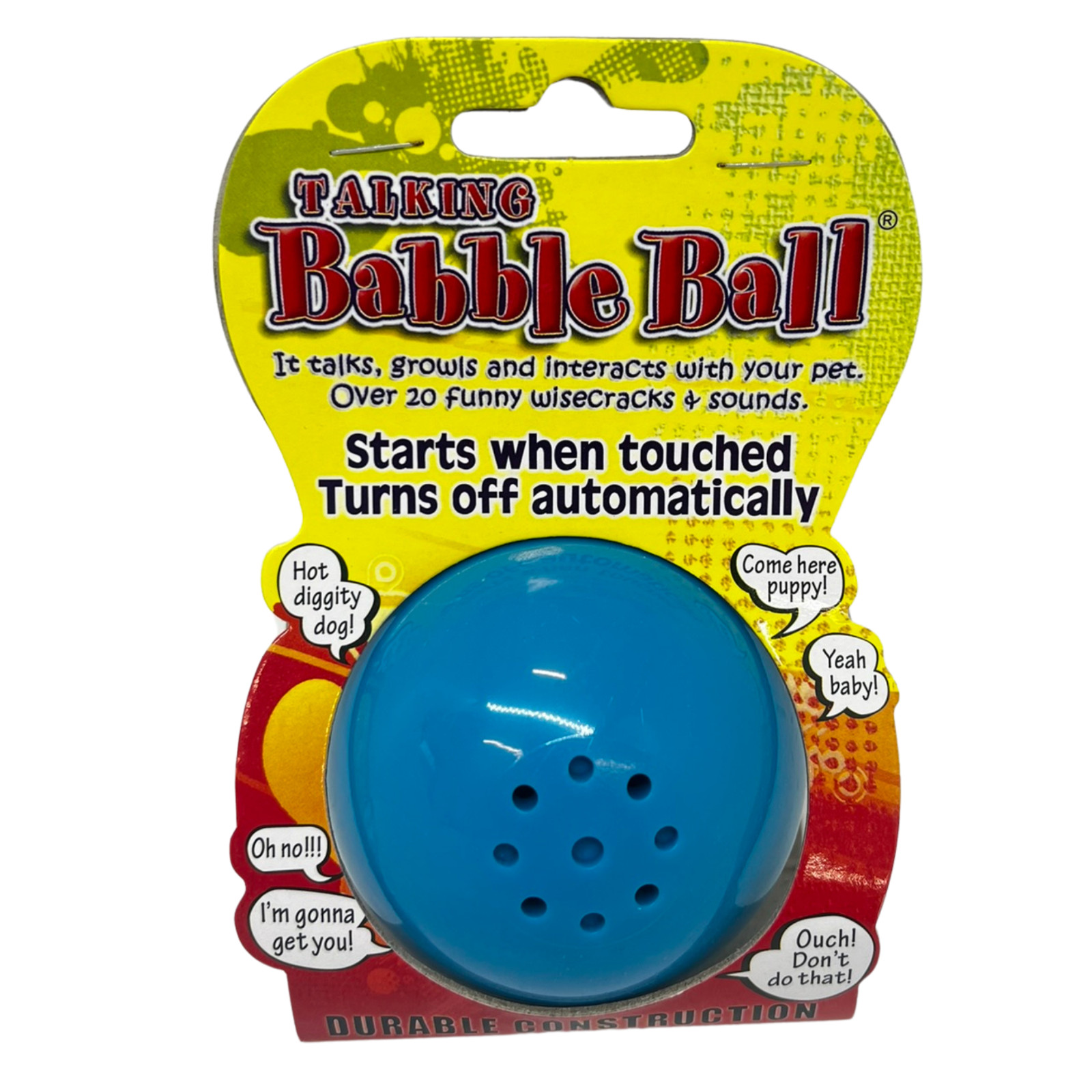 Dog Babble Ball Interactive TALKING Sound Durable Tough Ball Medium Toy BLUE