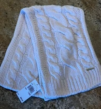 NWT MICHAEL KORS  Striped Cable Muffler Scarf CORDOVAN Soft Pink