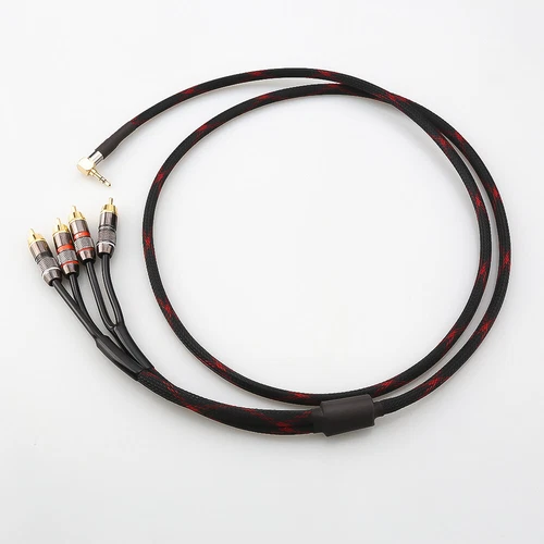 Audiophile RCA Cable Signal Wire 3.5mm Right Angled to 4 RCA Male Connector Cord - Picture 5 of 5