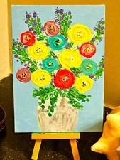 Flowers Painting Rose Original Acrylic Painting Colorful Roses Painting, Impress