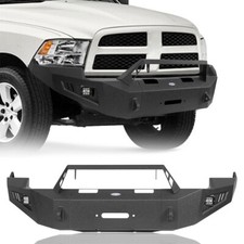 Stubby Steel Front Bumper Wwinch Plateled Lights For 2009-2012 Dodge Ram 1500