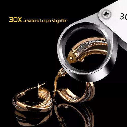 30 x lente di ingrandimento gioiellieri lente di ingrandimento gioielli anello occhio tasca lente di ingrandimento monete gemme - Foto 4 di 5