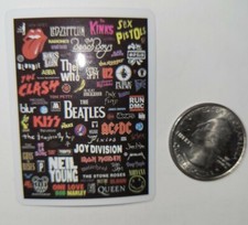 Rock Music Band Sticker Adhesive Decal Zeppelin Clash Beatles KISS ACDC collage