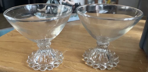 Vtg  Anchor Hocking Boogie Sherbet Champagne Glasses 1940s Set Of 2