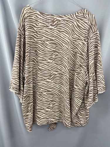 NWT Ariat Women's Zebra Print Tie Front Foster Top Shirt Blouse Size XL - Imagen 9 de 12