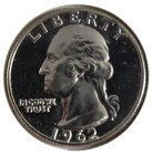 1962 PROOF CAMEO SILVER WASHINGTON QUARTER  (Q101)