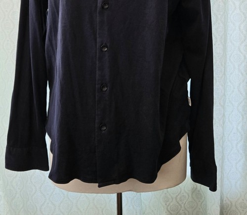 Armani Collezioni Mens Black Soft Cotton Collared Long Sleeve Button Shirt Sz M - Picture 4 of 18