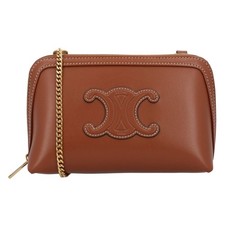 Celine Clutch mit Kette aus glattem Kalbsleder