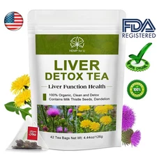 42 Bags Liver Cleanse & Detox Support Liver Detox Tea Herbal Kidney and Pancrea