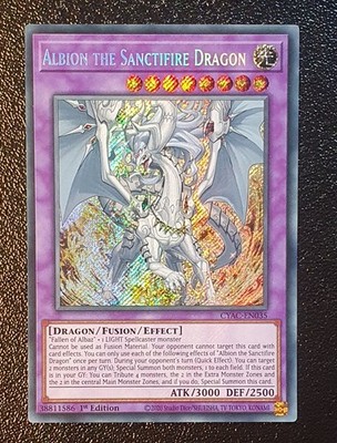 Yugioh CYAC-EN035 Albion the Sanctifire Dragon Secret Rare 1st Edition MINT