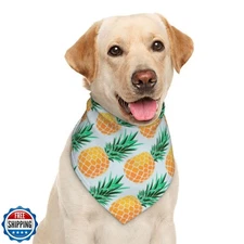 Tropical Pineapple Dog Bandana Scarf Triangle Bibs Pet Accessories Cat Kerchi