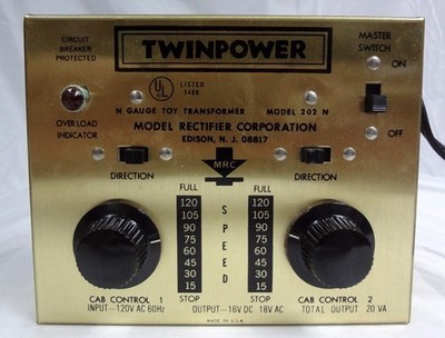 Twinpower N Gauge Toy/Train Transformer Model 202 N Model Rectifier!