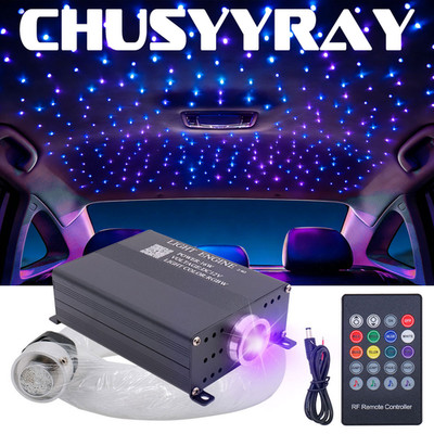 New Car LED Ceiling Light Fiber Optic Star Kit RGBW Lamp Source+300x Fiber Cable
