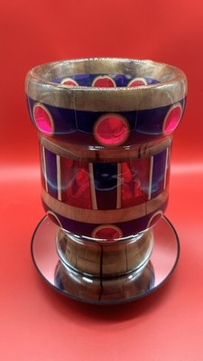 Handcrafted Wood, Bamboo & Resin Art Vase Sculptural Modern Decorative Handmade