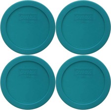 Pyrex 7201-PC 4-Cup Turquoise Food Storage Lids (4-Pack) - Made in USA