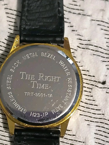 The Right Time Reloj Hombre Tono Dorado Correa Negro Cuarzo - Imagen 7 de 8