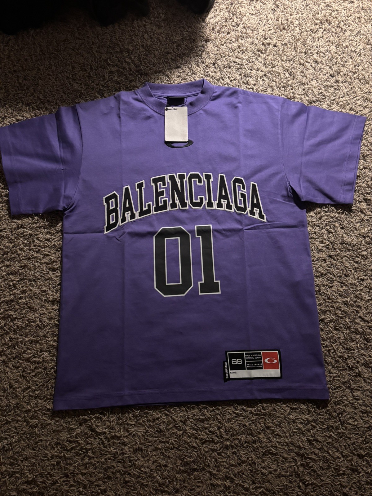 BALENCIAGA MEN'S BASKETBALL SERIES - OVERSIZED T-SHIRT IN PURPLE