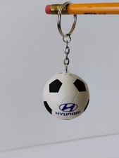 Vintage Keychain HYUNDAI Mini SOCCER BALL Shaped Fob Official Sponsor