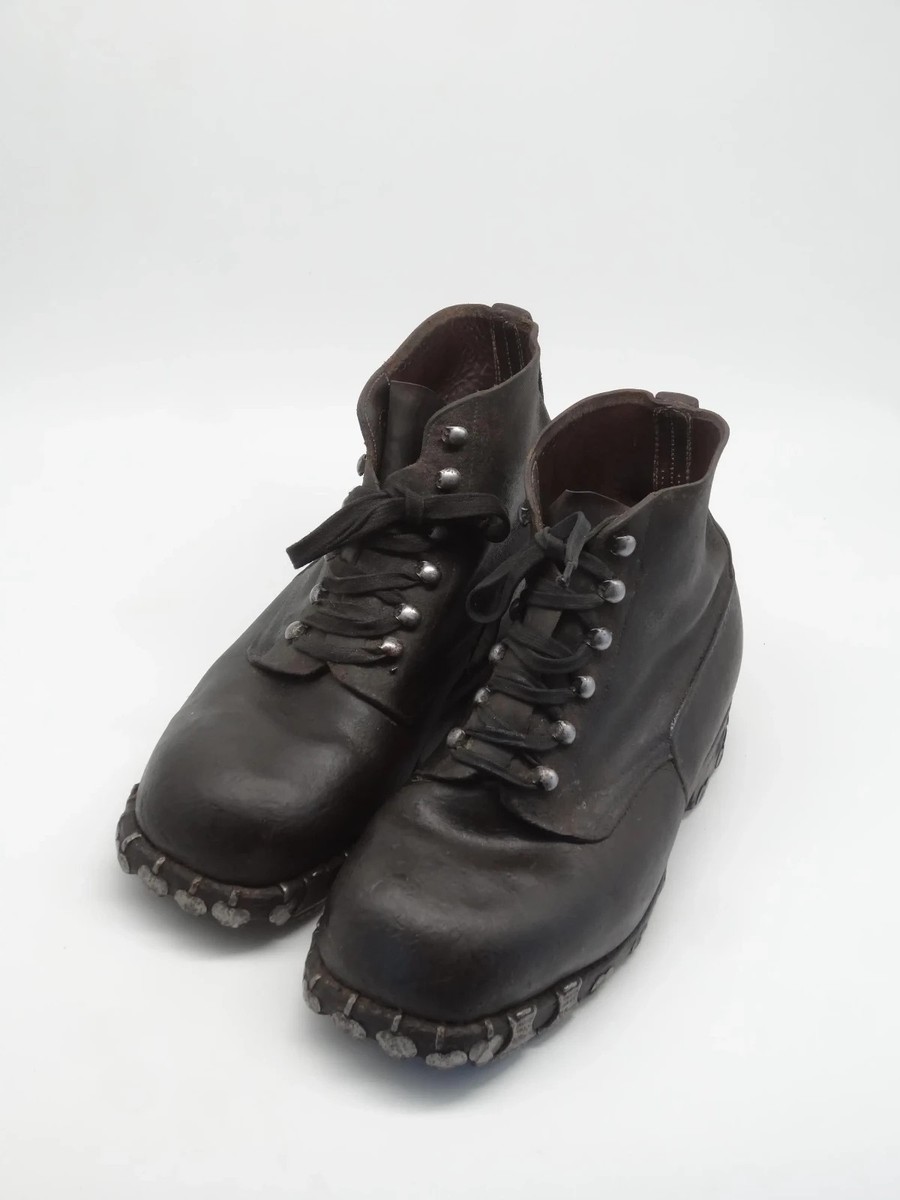 WWII Swiss Army Mountain Hobnail Boots Gebirgsjäger Size US 9,5 EU