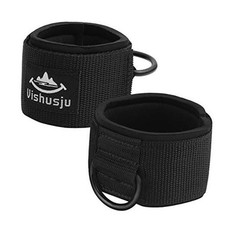 Ankle Wrist Cuffs Neoprene Padded Straps D-Ring Glute Kickback for D ring black