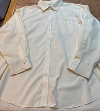 Charles Tyrwhitt Shirt Mens Sz 20 - 35 Big Yellow Classic Fit Non Iron Button Up