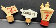 Lot Of 3 Whiskey Bottle Pourer Stopper Seagrams & Corbys