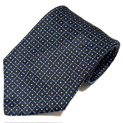 Vintage Tommy Hilfiger Tie Blue Foulard Geometric Old Money Style Sharp Dapper