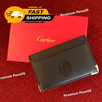 Cartier Luxury Black Leather Cardholder Wallet Promotional VIP Gift