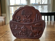 Vintage Artisan Hand Tooled Leather Coasters Made In Peru Set of 6  Holder