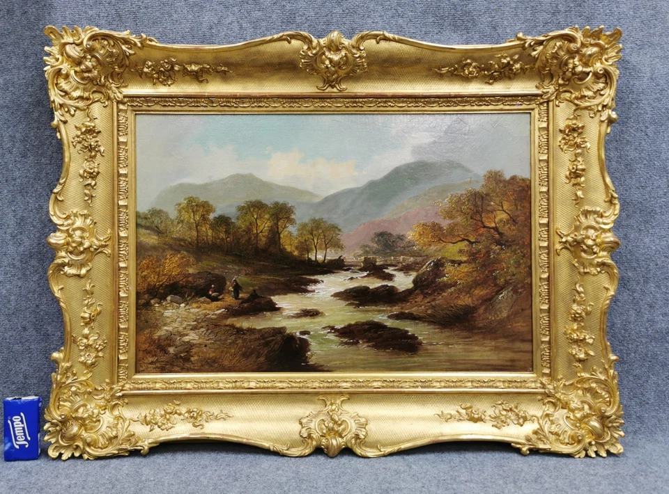 HORACE HAMMOND Ölgemälde signiert J. BARCLAY Landschaft Wales Öl auf Leinwand - Bild 2 von 4