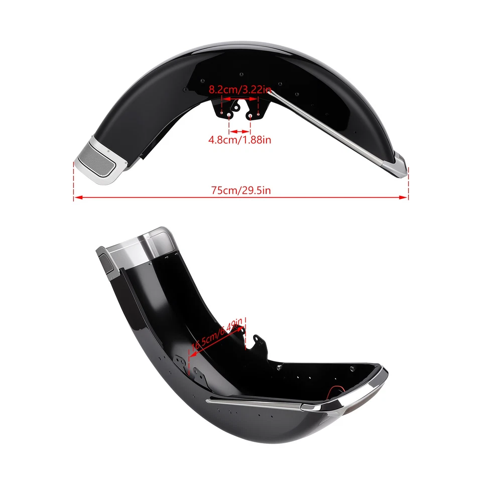 Front Fender Assembly For Harley Electra Glide Ultra Classic Road King 2014-2024 Foto 2 de 4