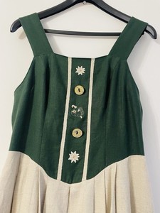 Petressa Long Linen Sleeveless Dirndl Vintage Bavarian OKTOBERFEST Dress