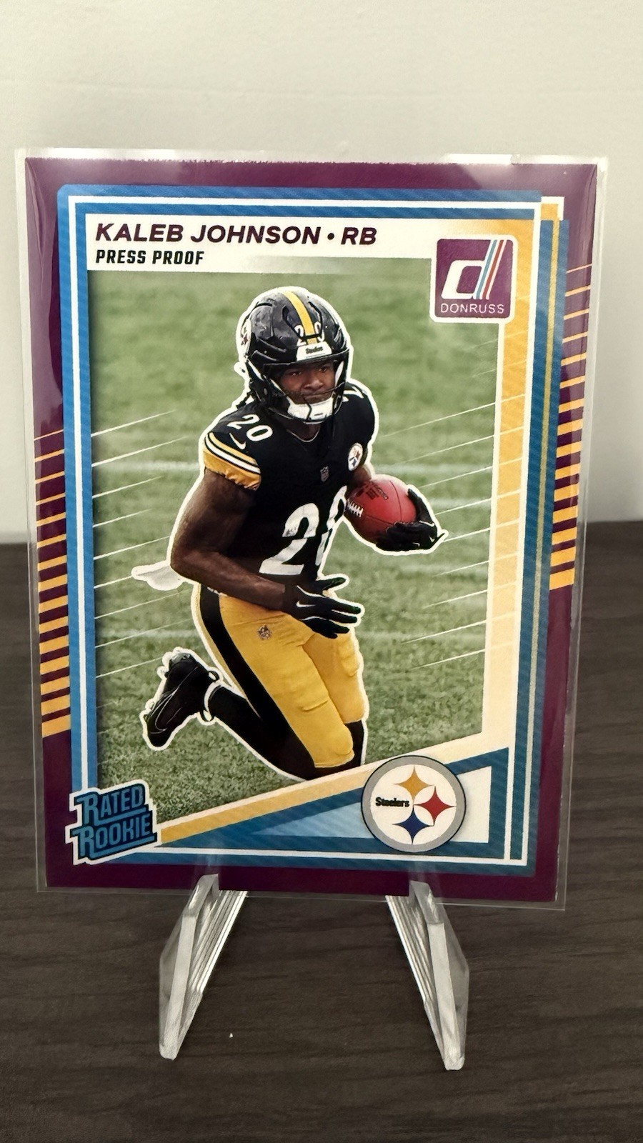 2025 Panini Donruss - Rated Rookie Kaleb Johnson #322 Purple Press Proof (RC)