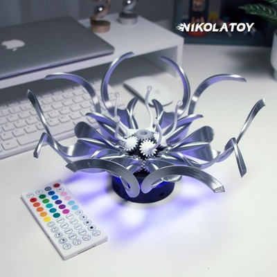 NIKOLATOY Saatchi Gallery RGB Mechanical Flower: Modern Art Table/Wall Decor