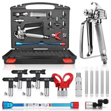 16 Pcs Airless Paint Sprayer Gun Kit with 3600 PSI Airless Paint Sprayer Gun ...
