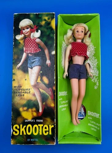 Vintage SKOOTER Doll BLONDE Bendable Leg #1120 (1966) NMint  Orig Box BARBIE EXC