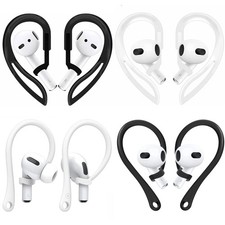 Ear Hooks 4 Pairs Anti-Slip Ergonomic for AirPods Pro 3 2 1 Clear Black White