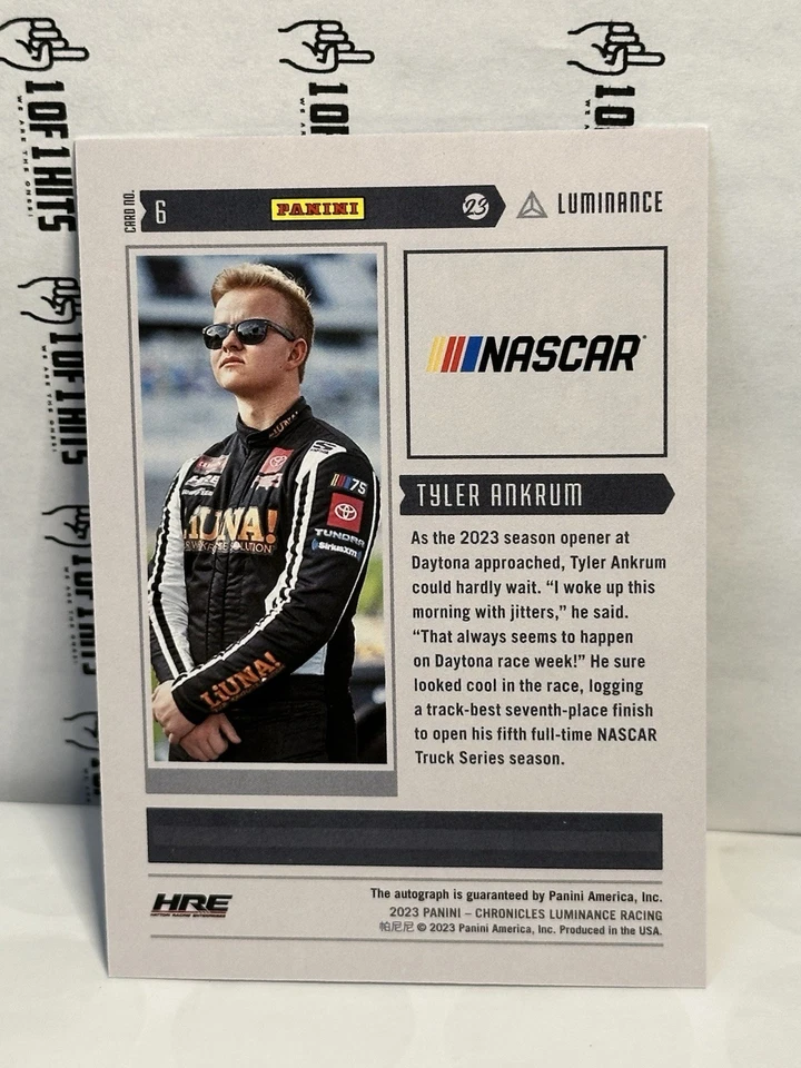2023 Panini Chronicles Luminance Autographs Tyler Ankrum Auto Hattori Racing - Image 2 of 2