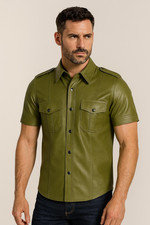 Men’s Premium Cowhide Leather Coat Shirt | Handmade Urban Overshirt Jacket