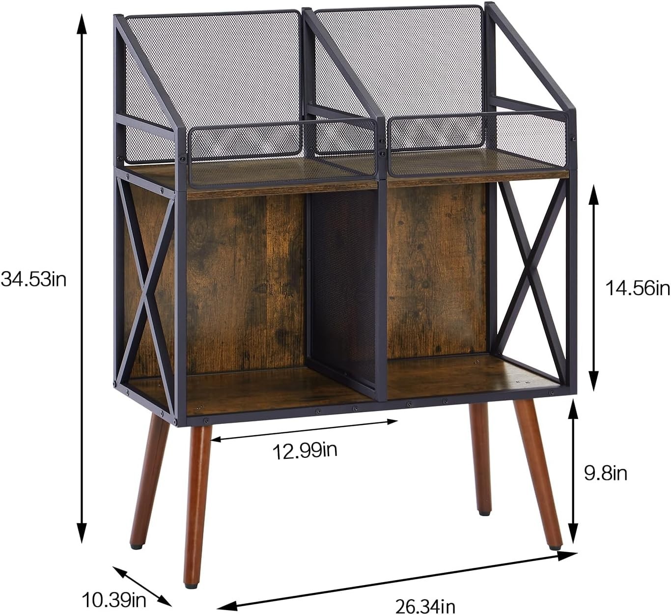 400 LP Vinyl Record Storage Cabinet Shelf Holder Rack,Wooden Album Display Table
