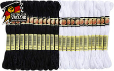 Stickgarne Kreuzstichfaden Baumwolle Schwarz Weiß Set 24 Stück