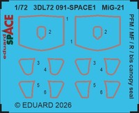 MW22 Eduard 3DL72091 MIG-21 Pfm / Mf/ R / Bis Canopy Seal Space 1/72 3D Decal F