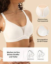 Women s Wireless Mesh Bra Full Coverage Support Comfort V Neck T Shirt Bra