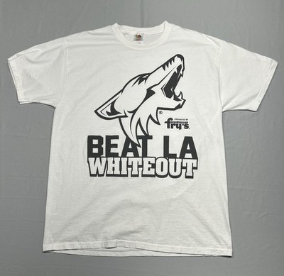 Phoenix Coyotes Hockey  Beat LA White Out  T-Shirt Fruit of the Loom, Size XL