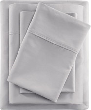 BR 600 TC Cooling Cotton Blend Solid Bed Sheet Set with 16 Inch Deep Pocket, All