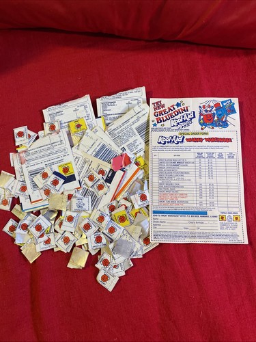 Kool Aid Wacky Warehouse 1992 order form plus lots of proof of purchase