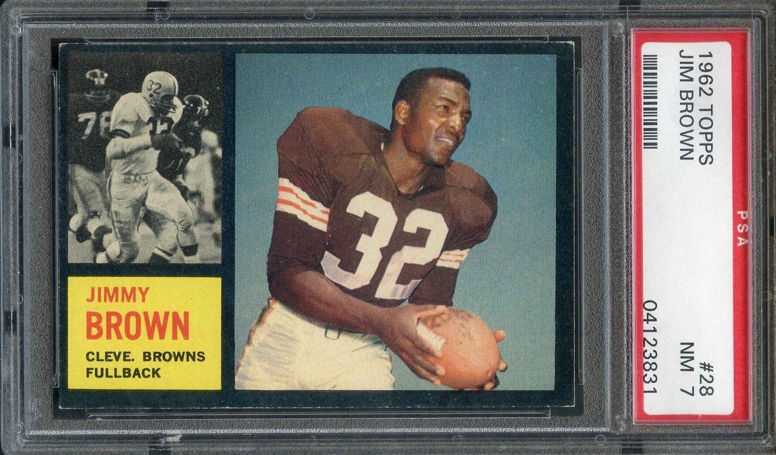 1962 Topps #28 Jim Brown PSA 7 Tough Card HOF Cleveland Browns 3831